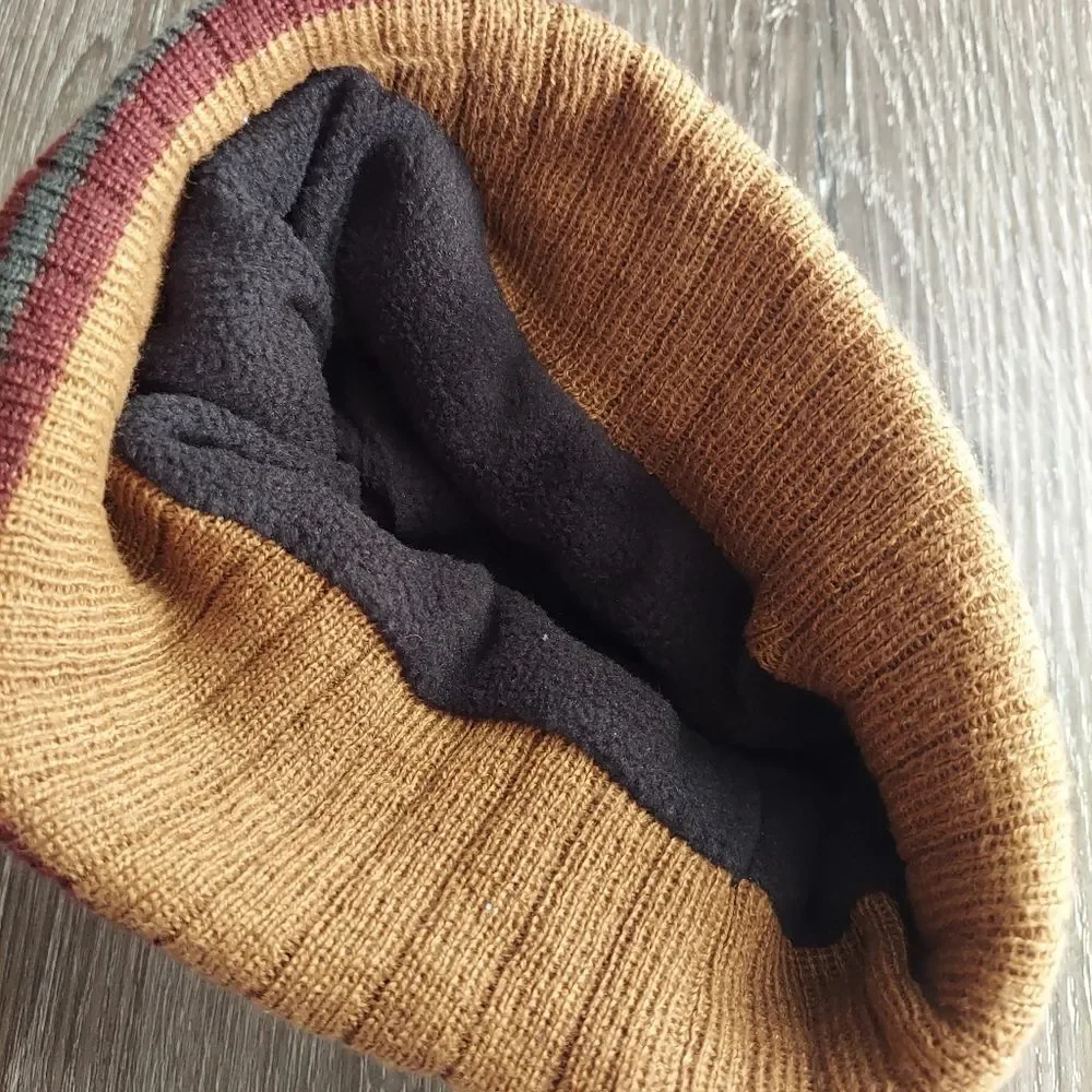 NEW Levi's Brown Cuff Beanie Fleece Lined